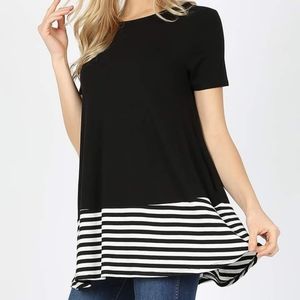 Black with Stripes Top